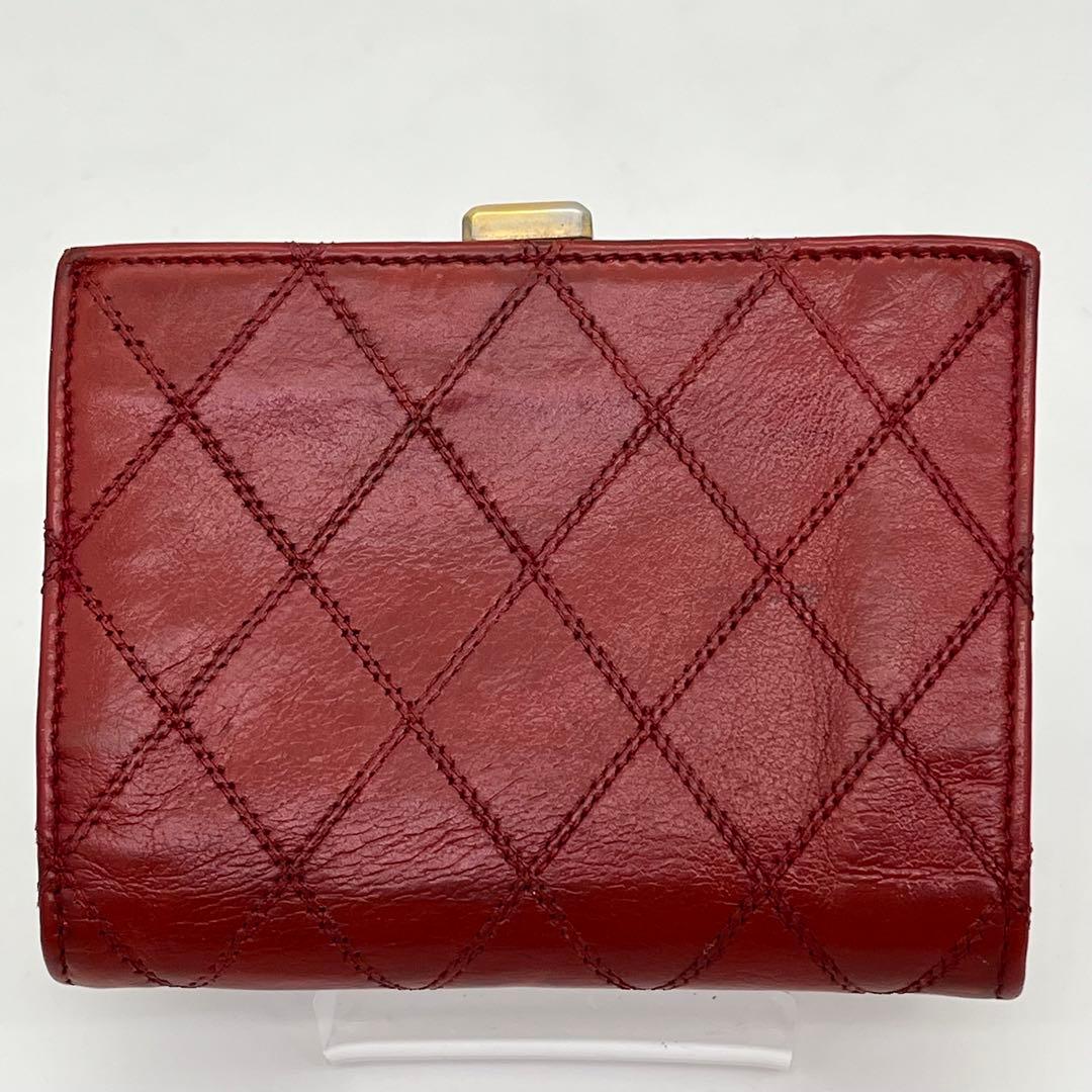 CHANEL 二つ折り財布 ビコローレ ココマーク ゴールド金具 がま口 レザー