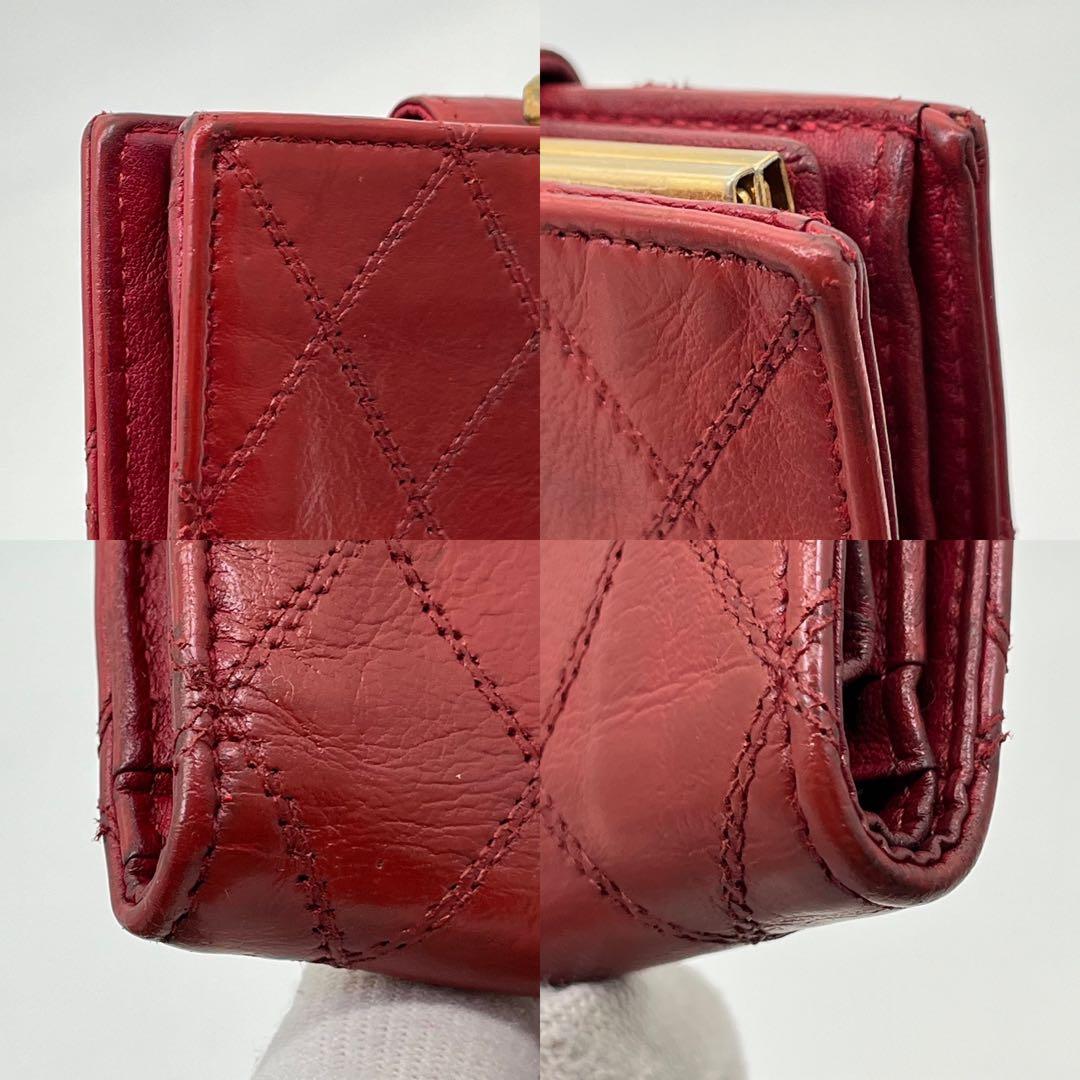 CHANEL 二つ折り財布 ビコローレ ココマーク ゴールド金具 がま口 レザー
