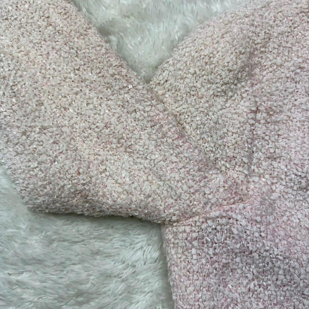 CHANEL シャネル ツイードジャケット ピンクベージュ ココマーク 40