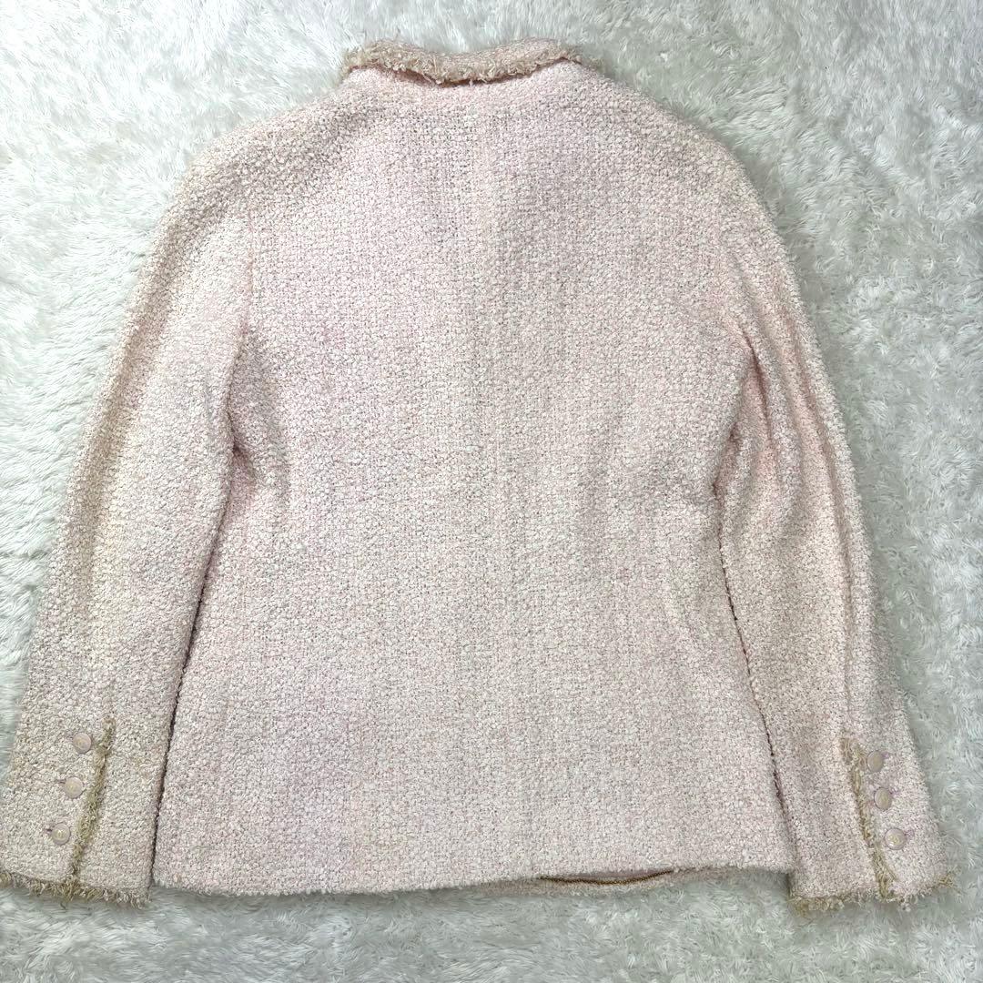 CHANEL シャネル ツイードジャケット ピンクベージュ ココマーク 40