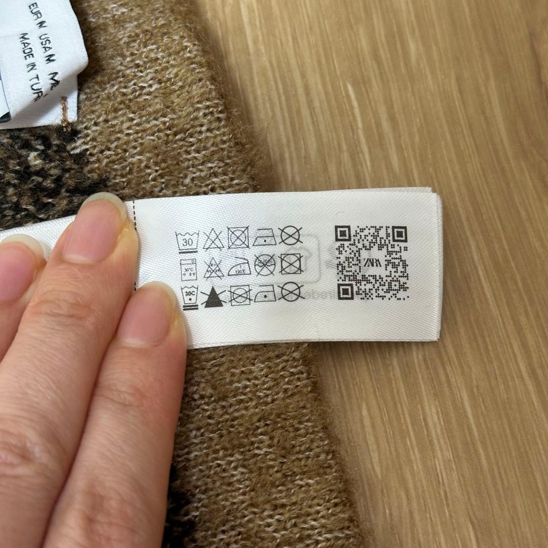 【新品未使用】ZARA ザラ ブラウン チェック柄 タイトスカート Mサイズ
