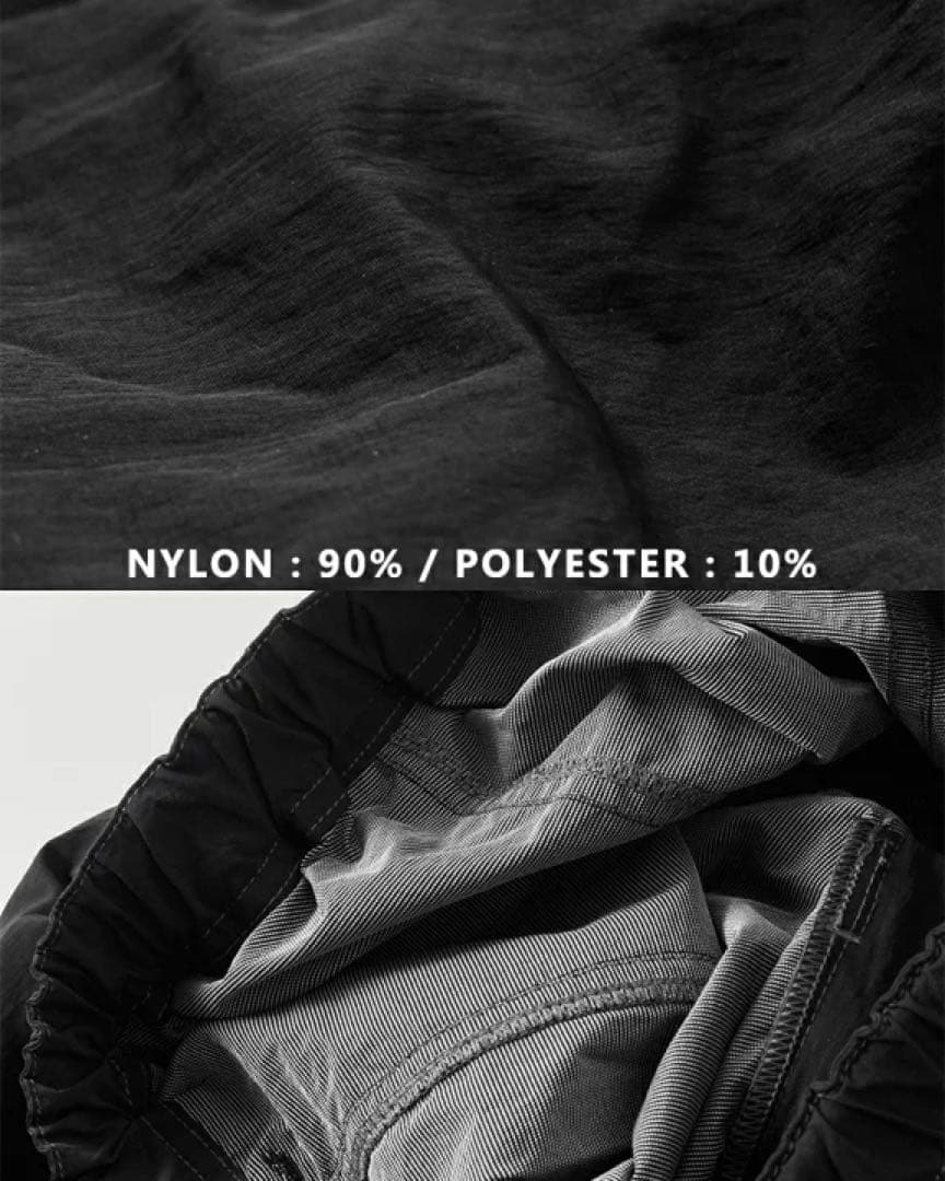 パンツ and wander crinkled nylon pants