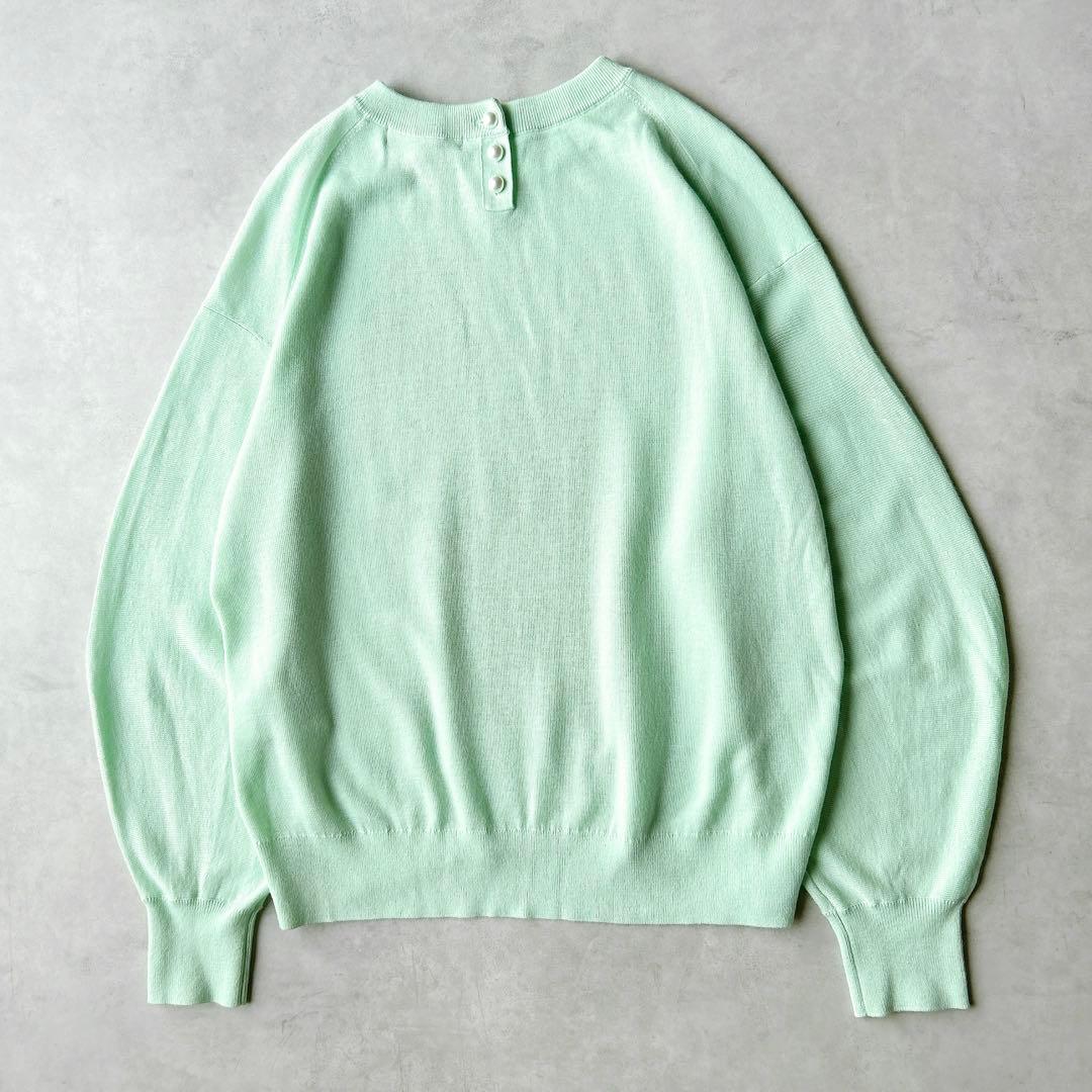 美品☆23区 ウールブレンド バック パール ニット　ミントグリーン　38 M