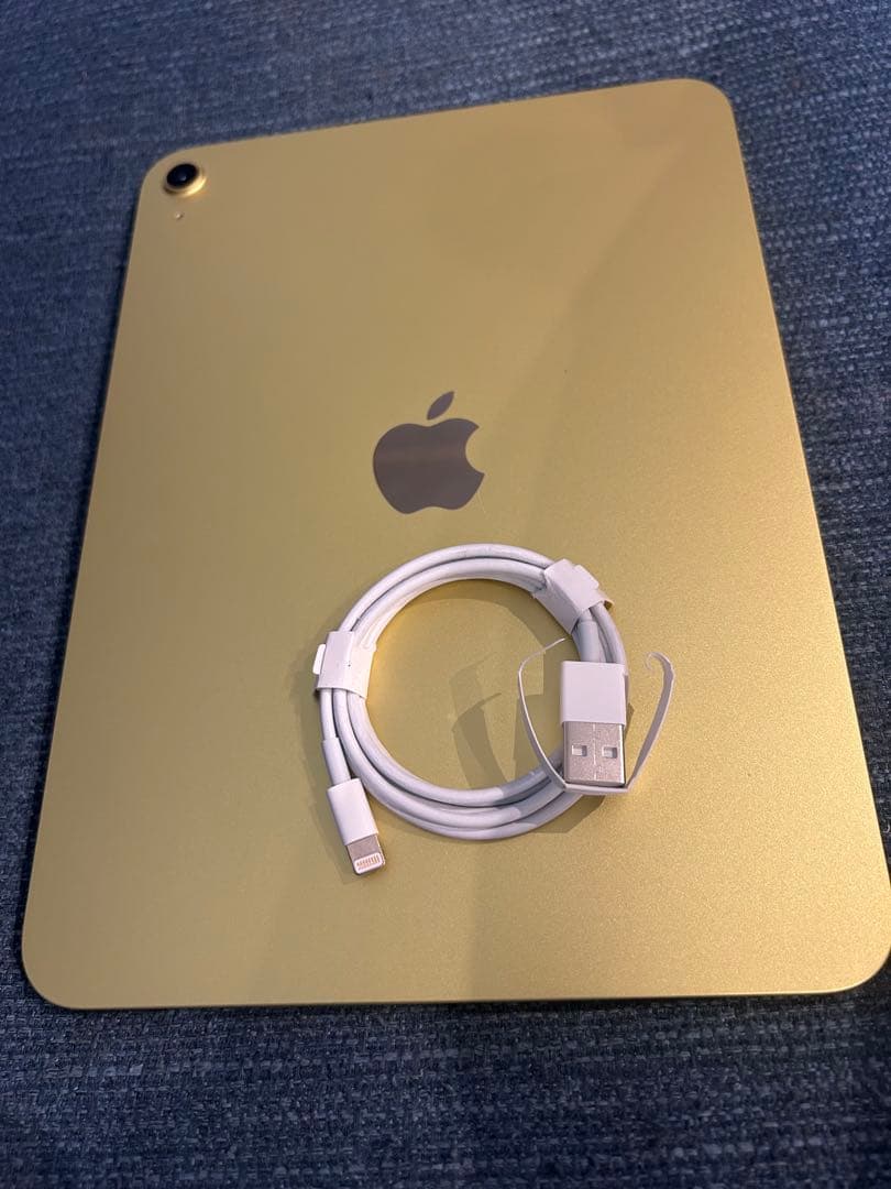 ケース付き iPad OS 18.5 イエロー 128 GB 充電ケーブル付き