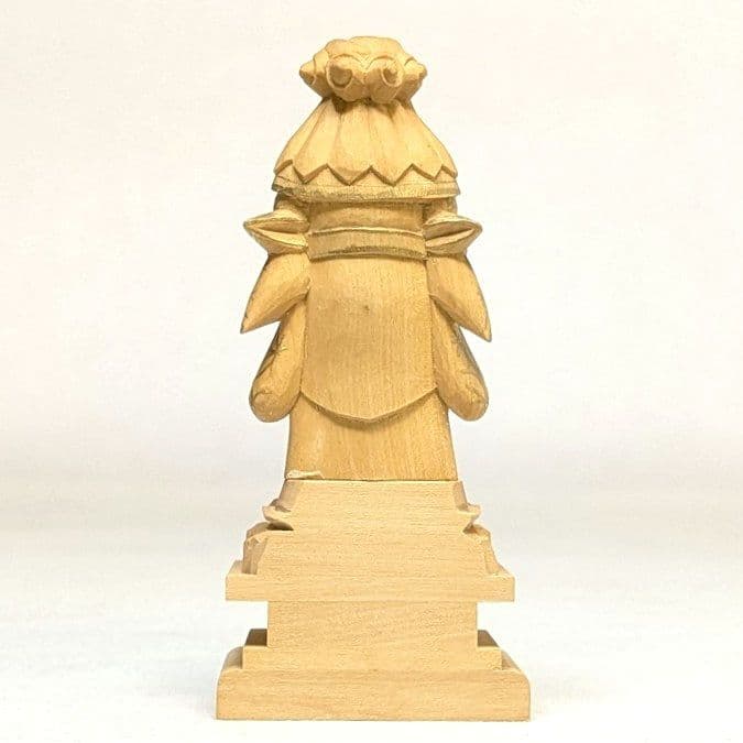 【さらに値下げ・新品】 中山鬼子母神　金泥　顔書き　上彫　柘植　総高さ約8.5㎝