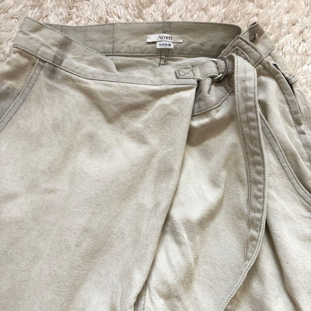 極美品✨25年発売 Ameri WRAP DENIM WIDE PANTS L