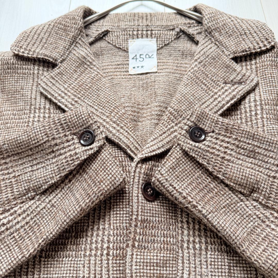 美品✨45R ジャージフラノのヨットオール　R刺繍　グレンチェック 3 ブラウン