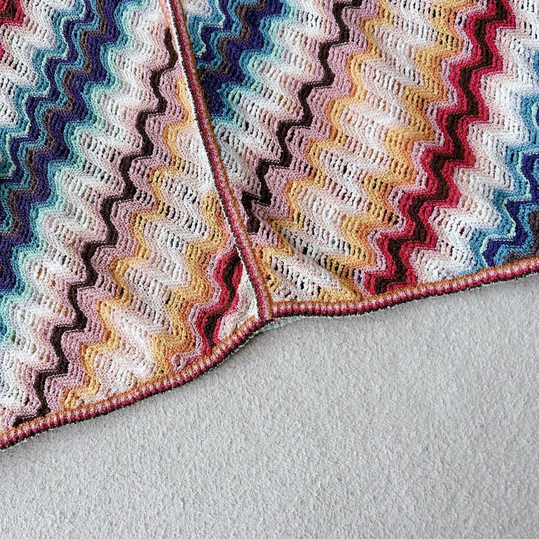 美品✨MISSONI ロングカーディガン ボーダー マルチカラー　XL相当