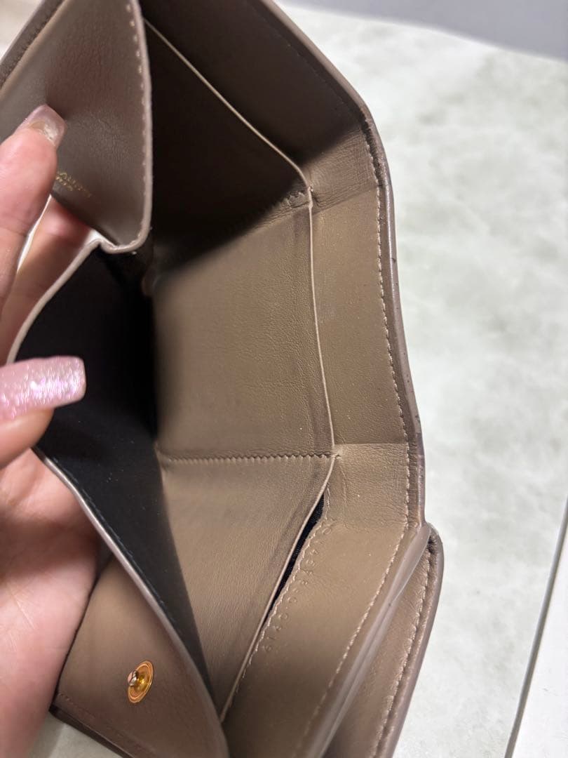 YSL ブラウン三つ折り財布