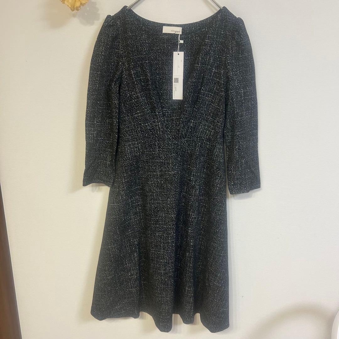［新品］mimigrantケリーフレアワンピース　メランジェノワール　LTサイズ