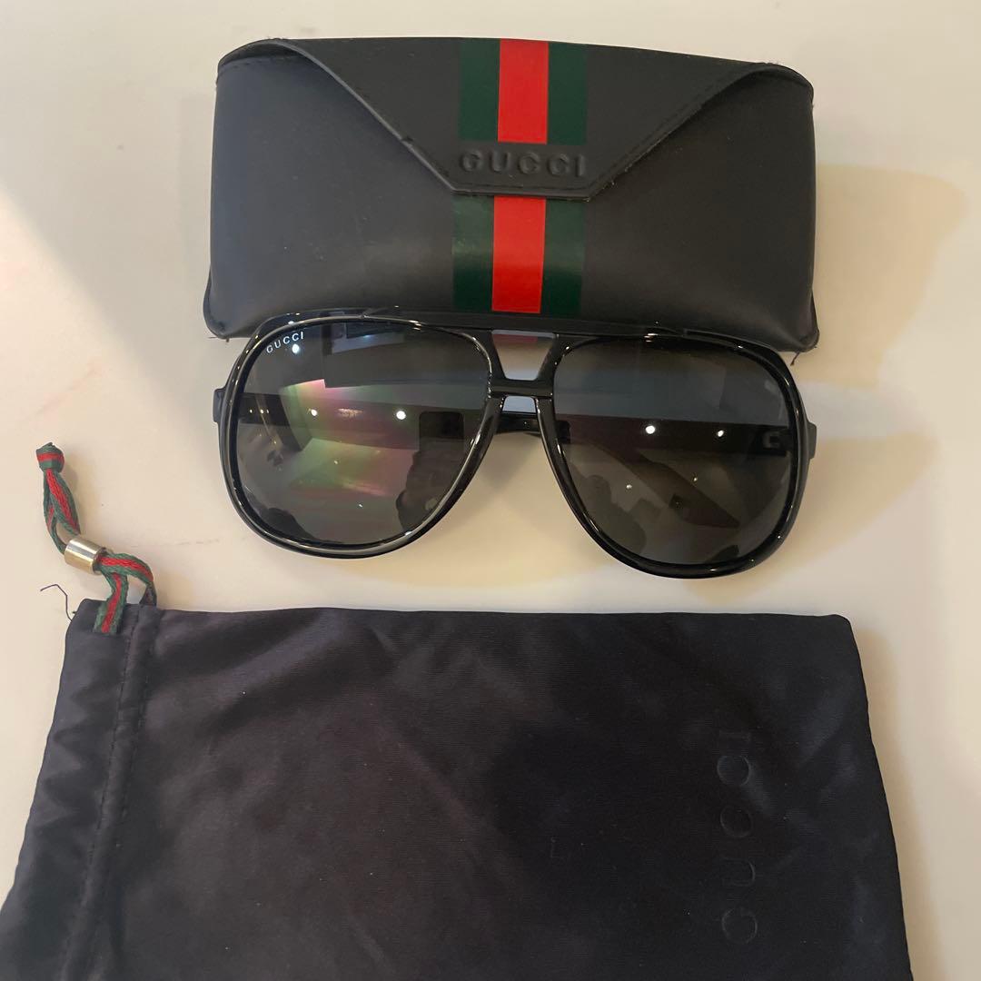 【美品】GUCCI ブラックサングラス ケース付き