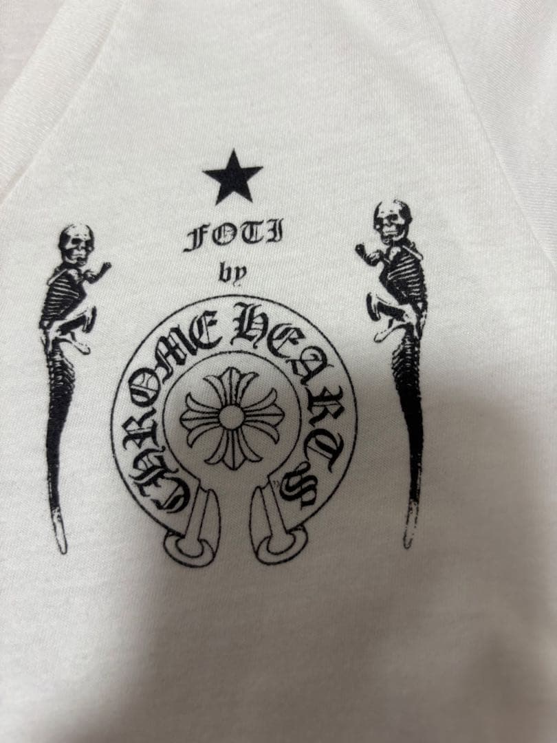 Chrome Hearts ホワイト Vネック Tシャツ XS