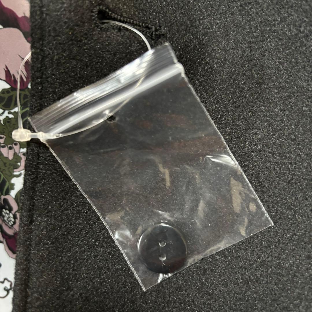 ★ フィンレイソン×フェリシモ華やか裏地のブラックロングコート レディースL