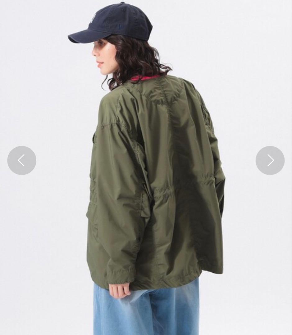 BEAMS BOYソロテックスミリタリー ブルゾン ノーカラー