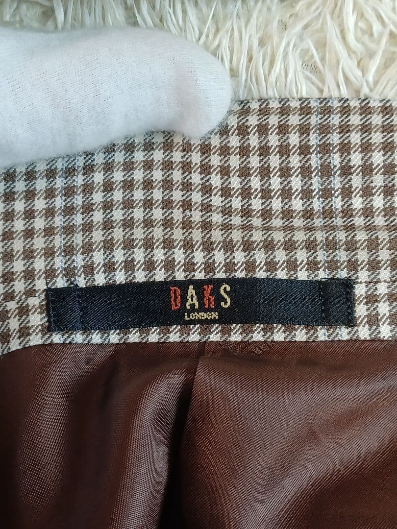 美品✨ DAKS チェック柄 シルク混 テーラードジャケット 日本製