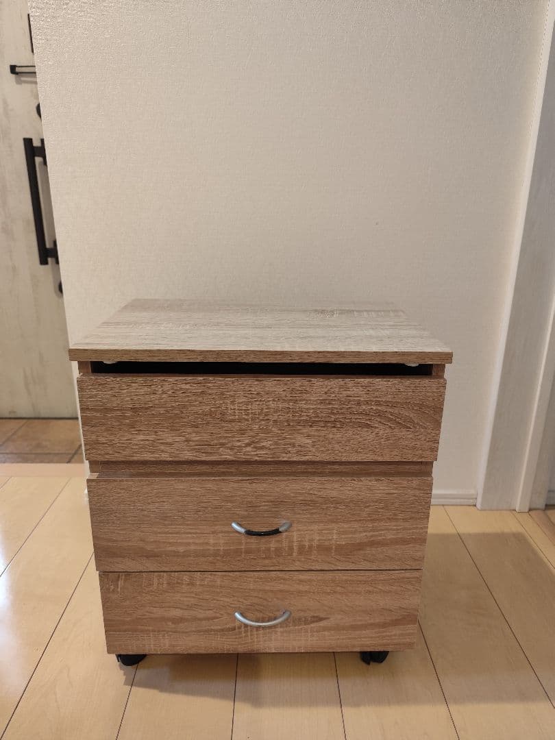 【良品】木目調ドレッサー・鏡台 3引き出し付き