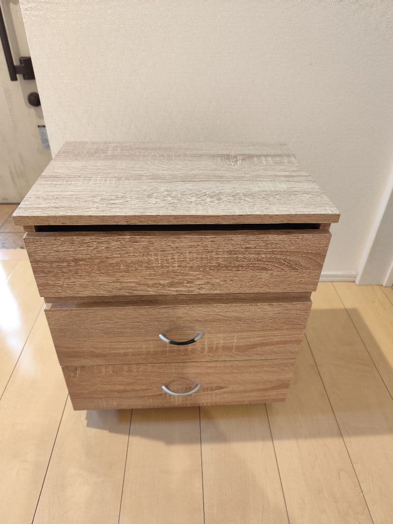 【良品】木目調ドレッサー・鏡台 3引き出し付き