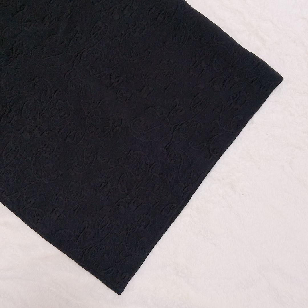 【美品】ETRO エトロ　ワンピース　ひざ丈　刺繍　黒　ハーフジップ　装飾XXL