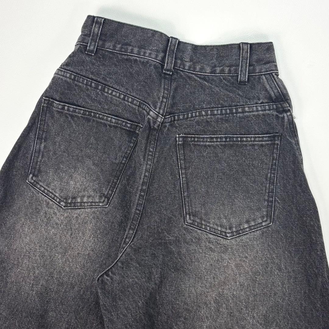 AMERI OVER WAIST SWITCHING DENIM ワイドパンツ