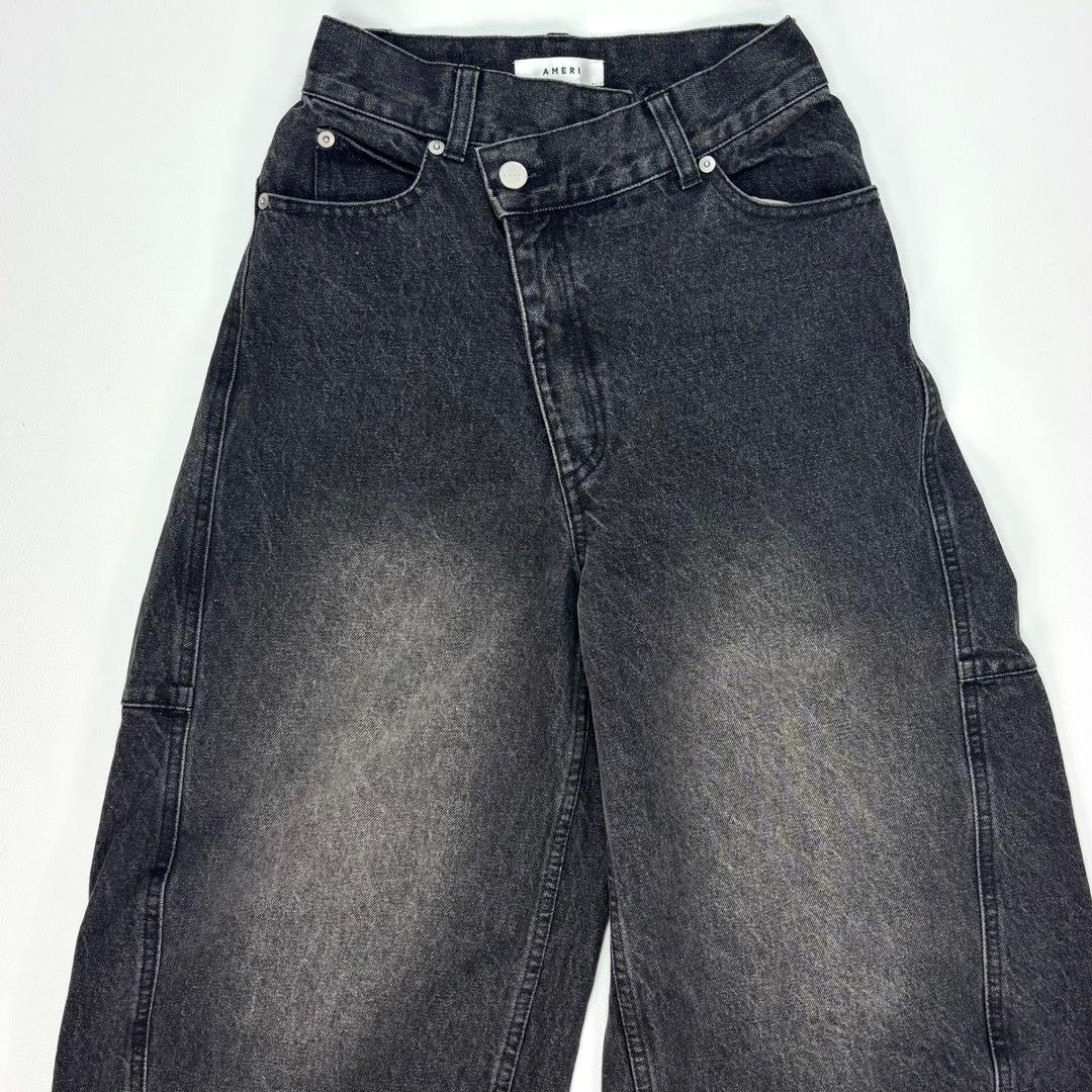 AMERI OVER WAIST SWITCHING DENIM ワイドパンツ
