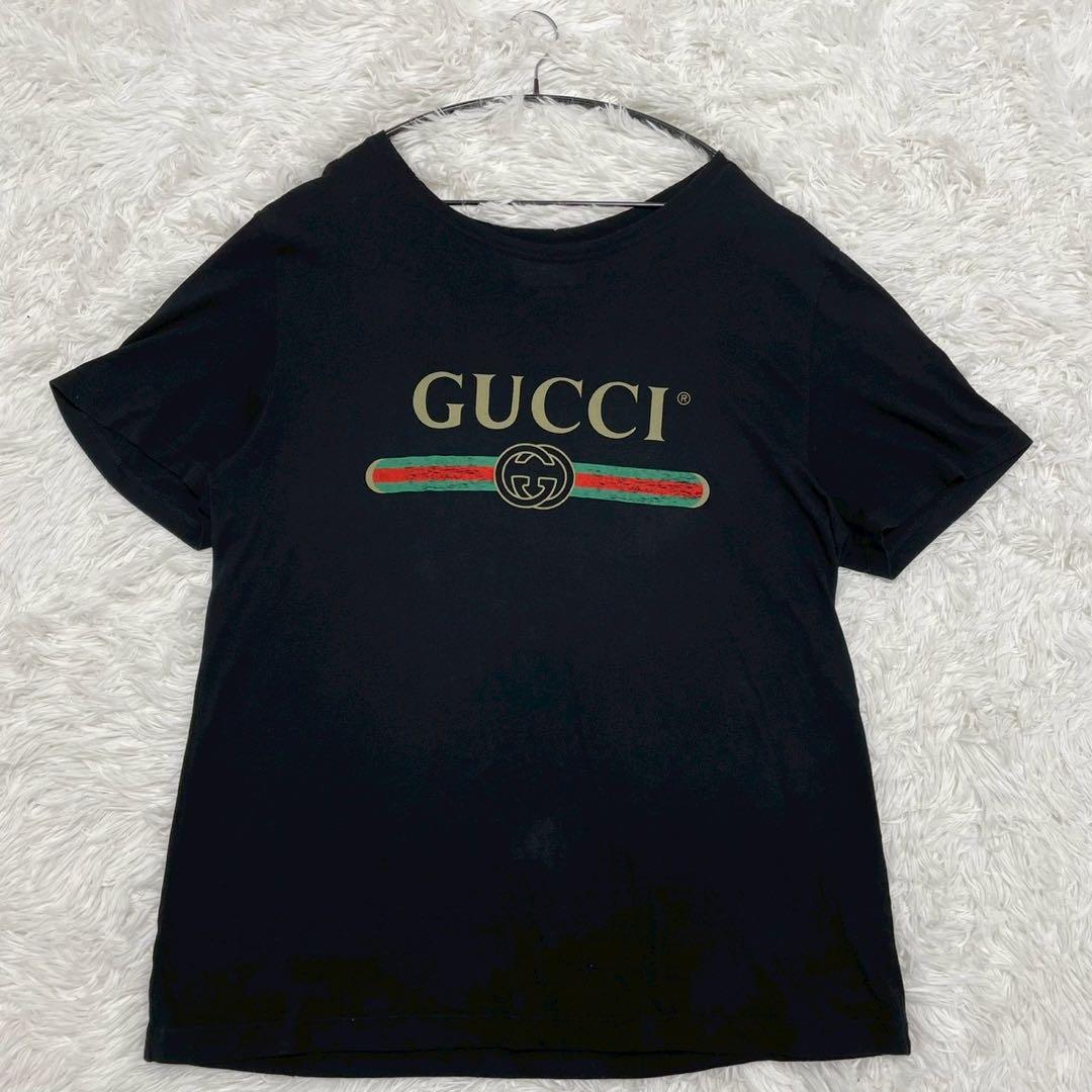 GUCCI Tシャツ 半袖 ダメージ加工 ヴィンテージ加工 シェリーライン