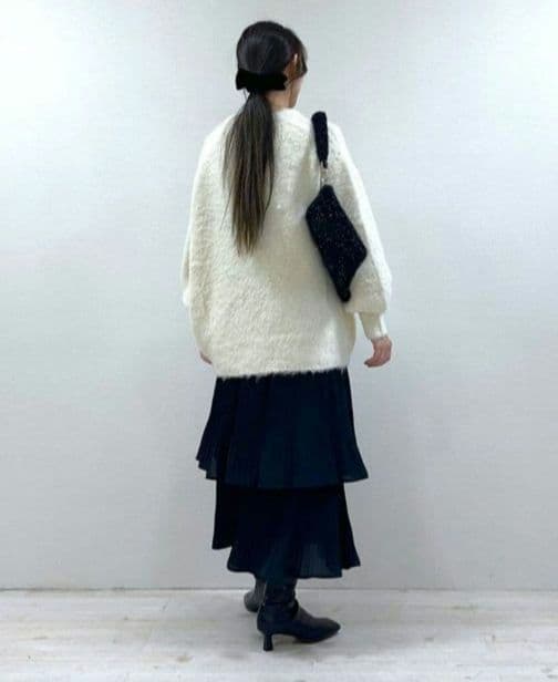 美品 人気完売 A part by ホソプリーツティアードスカート ブラック