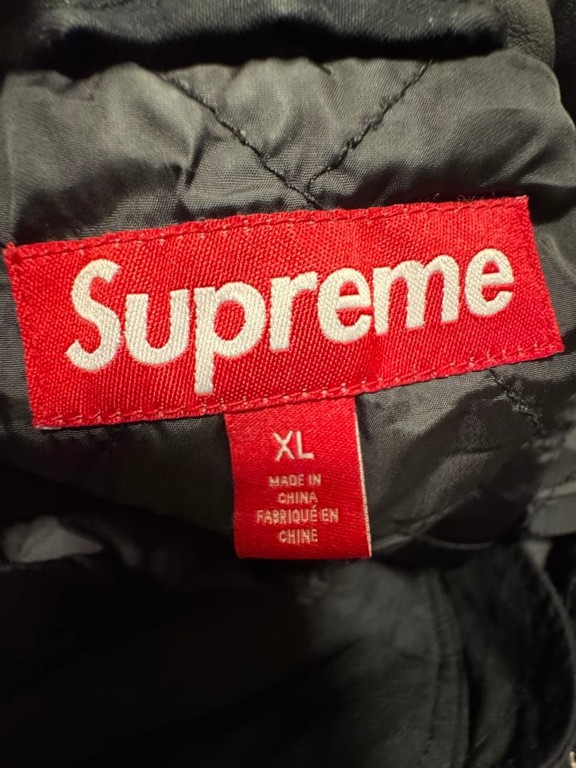 ジャケット・アウター supreme leather collar utility jacket XL