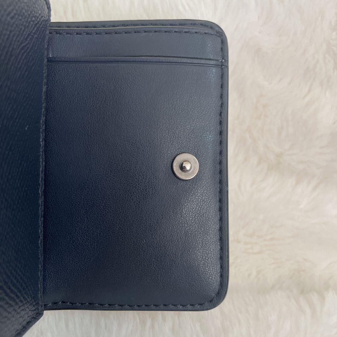 【希少品】COACH バタフライ アップリケ 三つ折り財布 大人可愛い ネイビー