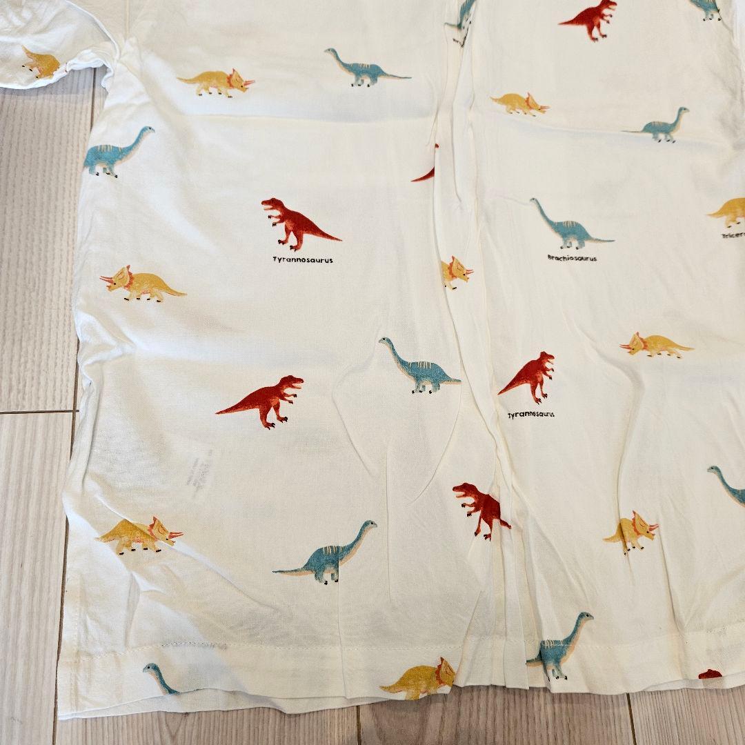 ​美品　gelato pique ジェラピケ　恐竜柄　パジャマ　上下セット　白