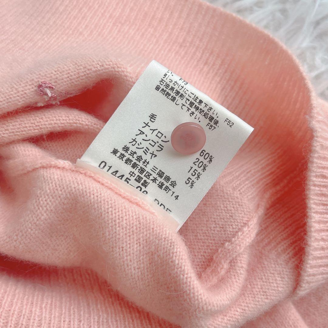 春色♡バーバリー カシミヤ アンゴラ ショート丈カーディガン ホースロゴ ピンク