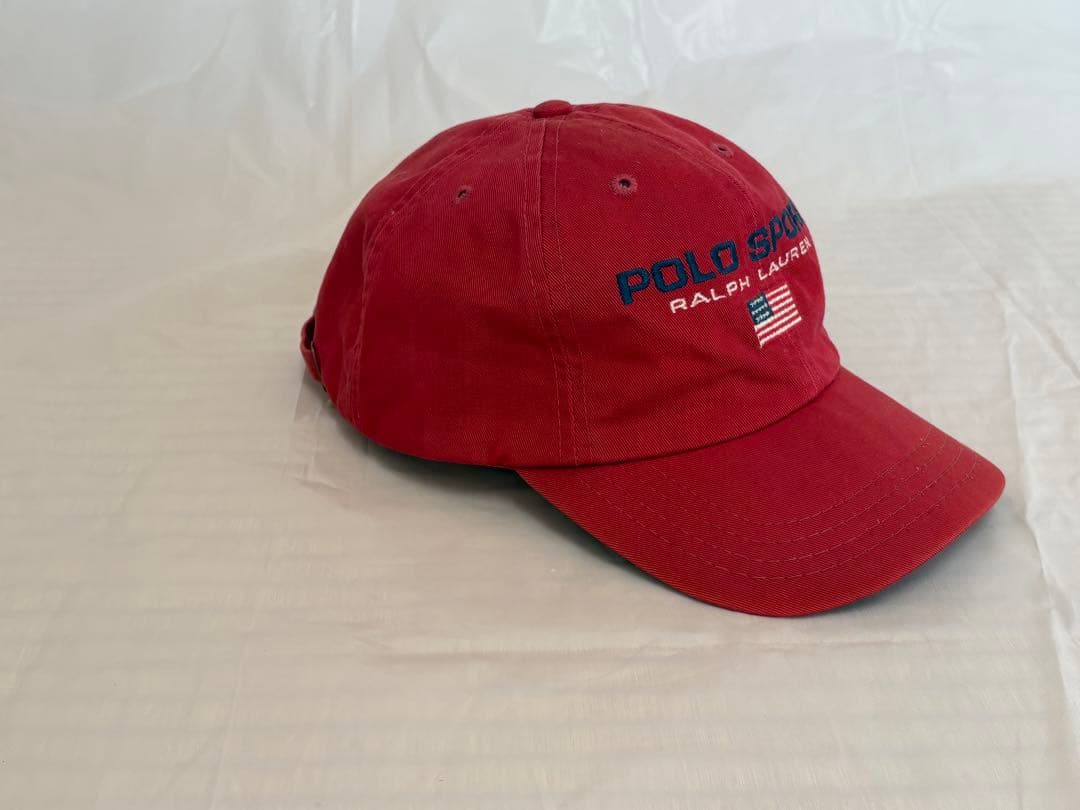 90s POLO SPORT Ralph Lauren USA製 赤キャップ刺繍