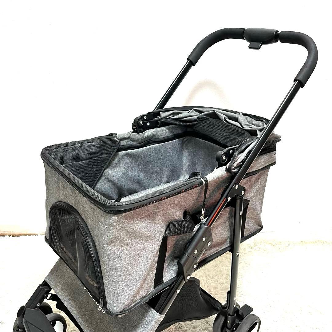 Doogo ペットカート 黒 メッシュカバー付き 小型犬 中型犬