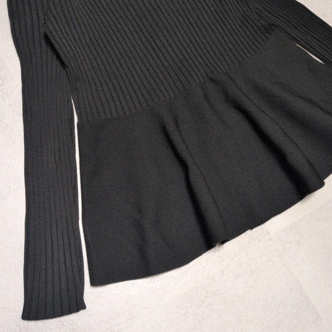 美品✨PLST ホールガーメントぺプラムカーディガン　S 　ブラック