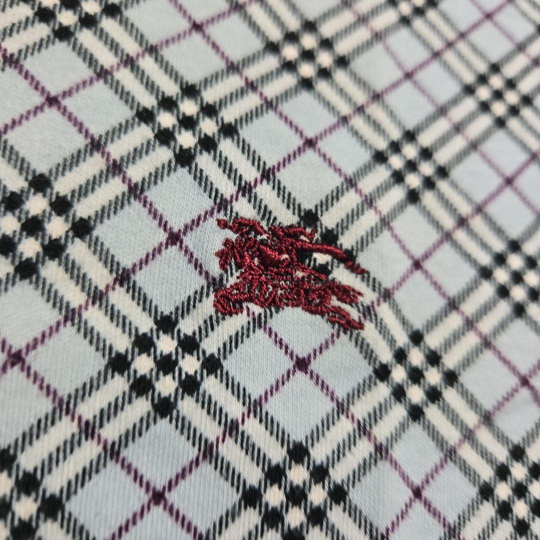 y2k 希少 バーバリー ブルーレーベル ノバチェック Tシャツ ロゴ刺繍 M