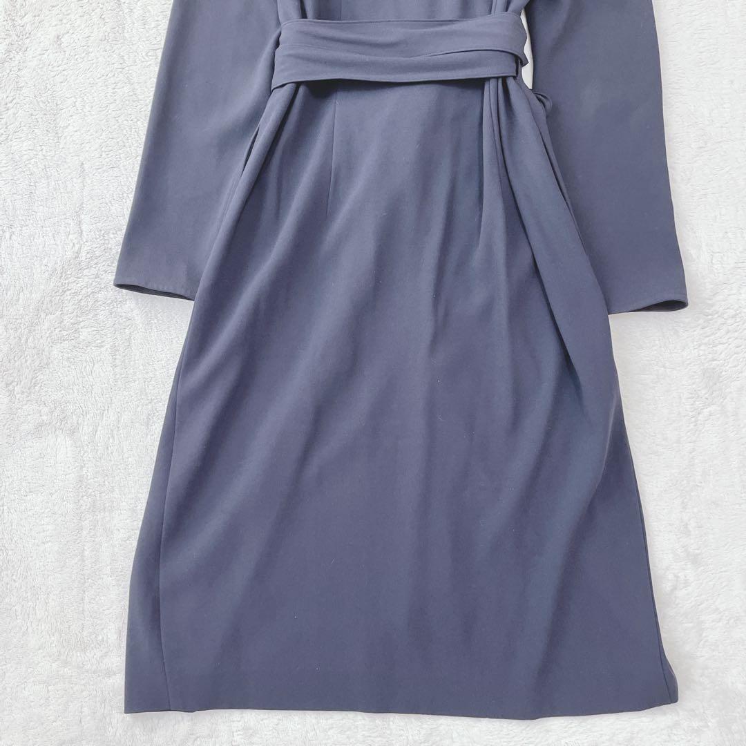 ベイジ|カシュクール ラップワンピース【6】レイヤード 羽織 ネイビー 上品