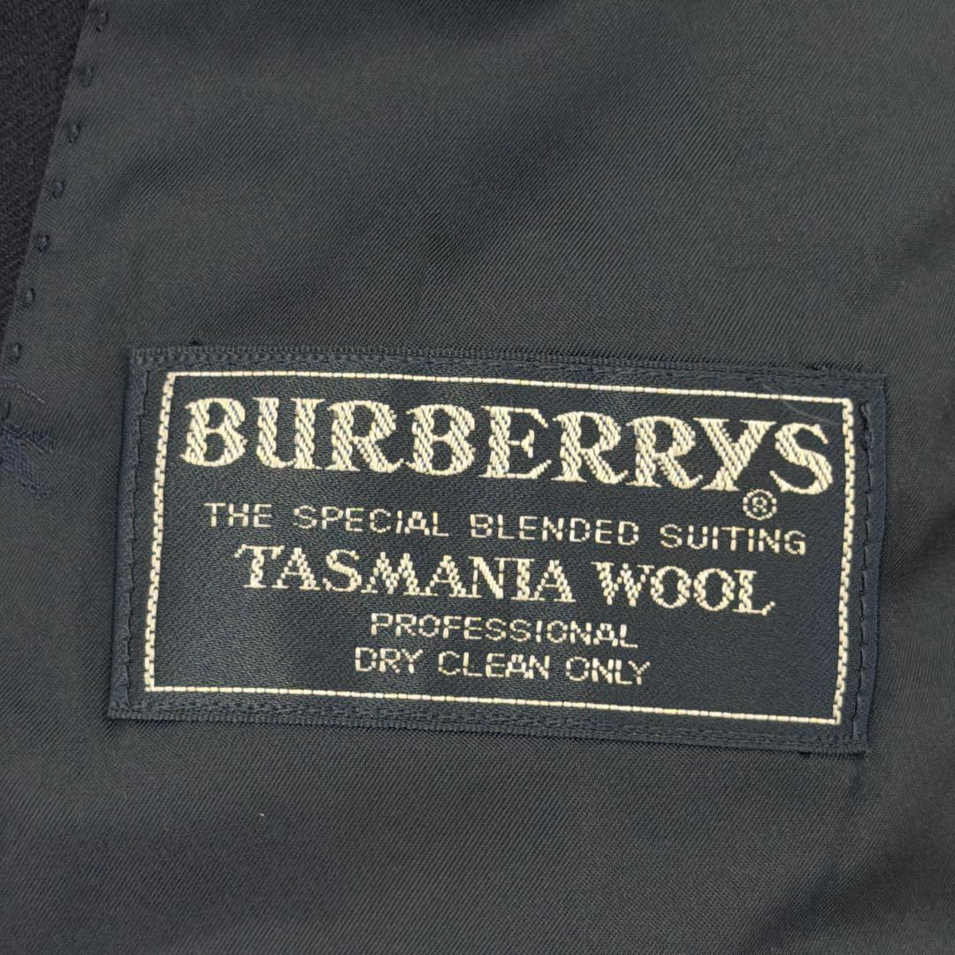 Burberrys テーラード ダブル 金ボタン ロゴ刻印 紺 タスマニアウール