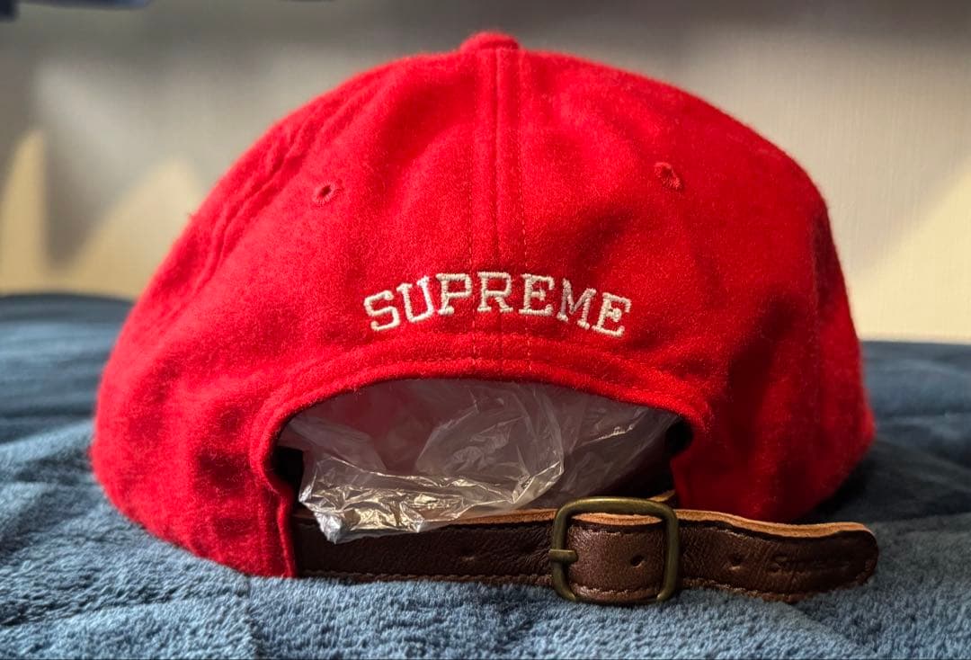 supreme Sロゴ wool cap RED made in USA