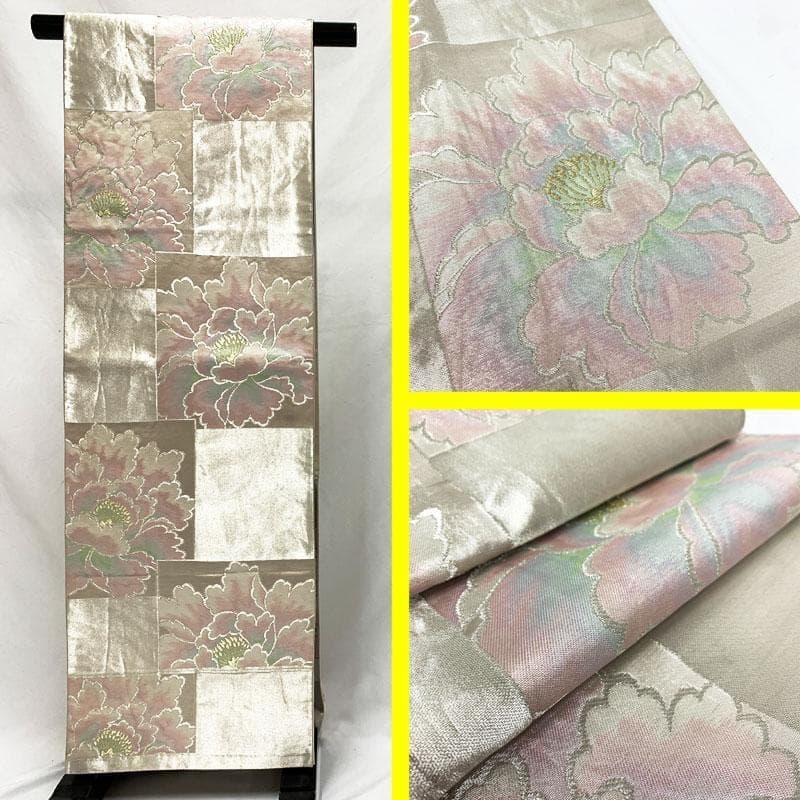 407aj55☆振袖＆袋帯 高身長な方にも 金彩 地紋 十三参り 成人式☆美品u