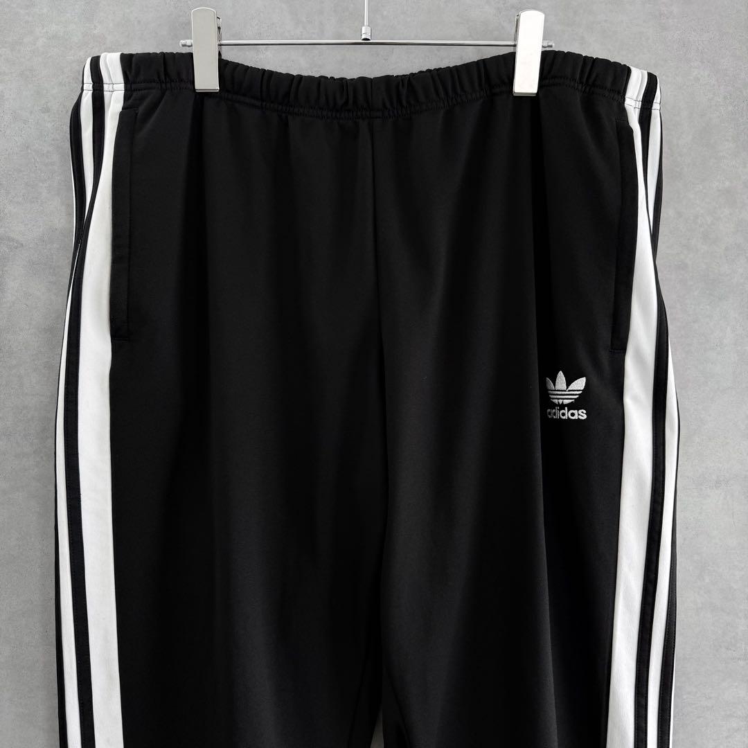 adidas アディダス トラックパンツ ブラック×ホワイト 2XLビッグサイズ