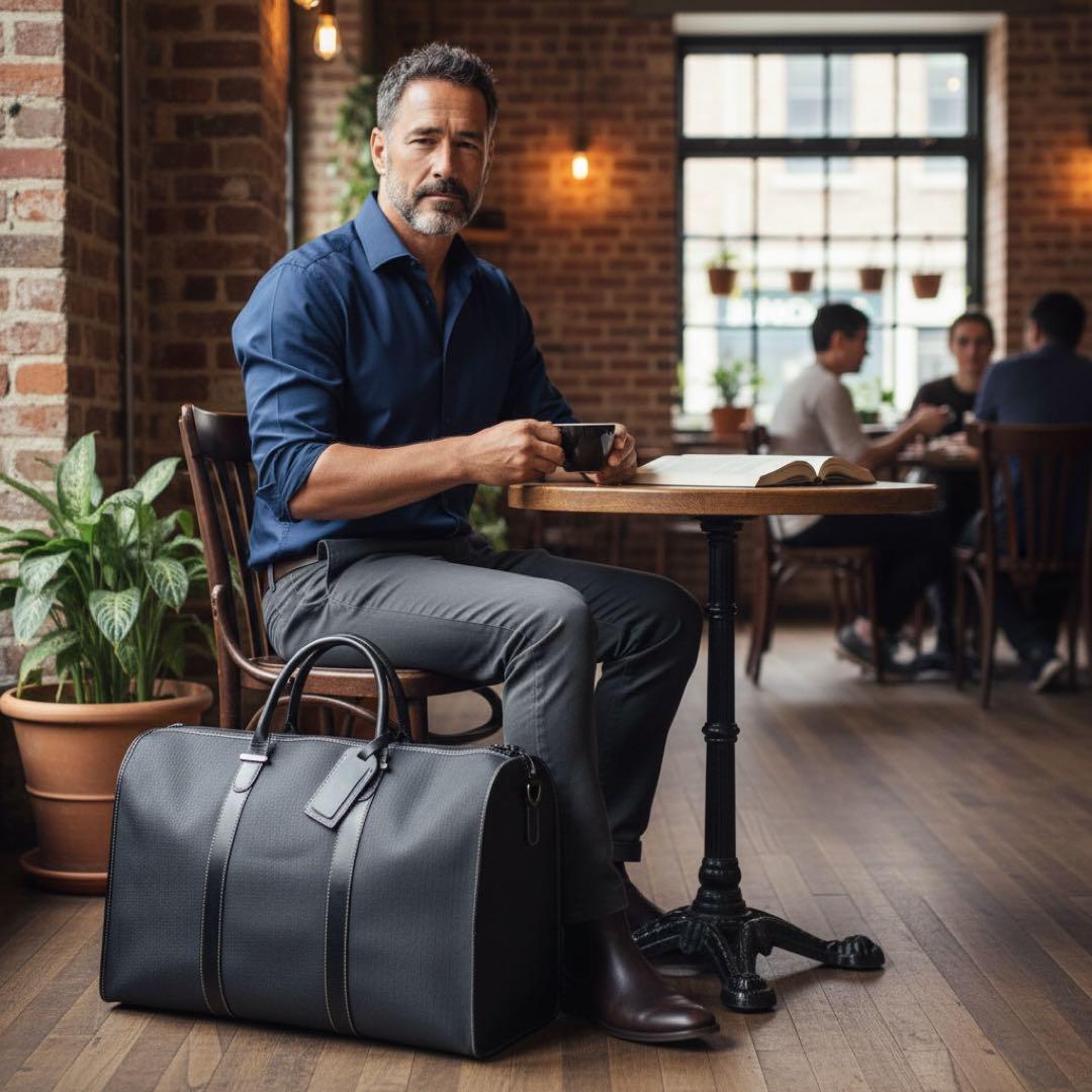 【極美品】dunhill ダンヒル ミニボストン PVC×レザー 黒 メンズ