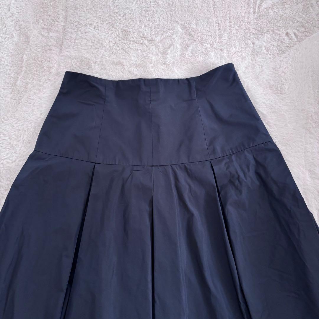 IENA LA BOUCLE ポリエステルタフタボリュームスカート　38ネイビー