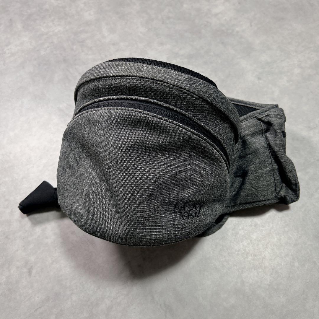 美品 ポルバン ヒップシート シングルショルダー付き　グレー ブラック