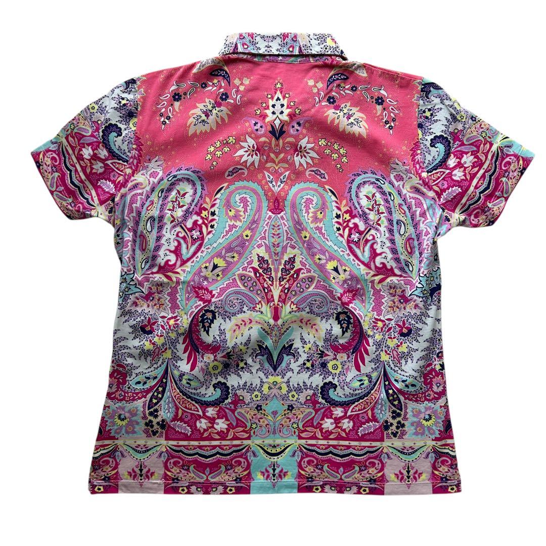 ETRO ペイズリー 柄 ポロシャツ 半袖 総柄 マルチカラー 46