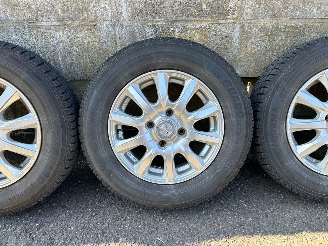145/80R13　社外13インチアルミ　スタッドレスタイヤ4本セット　溝あり