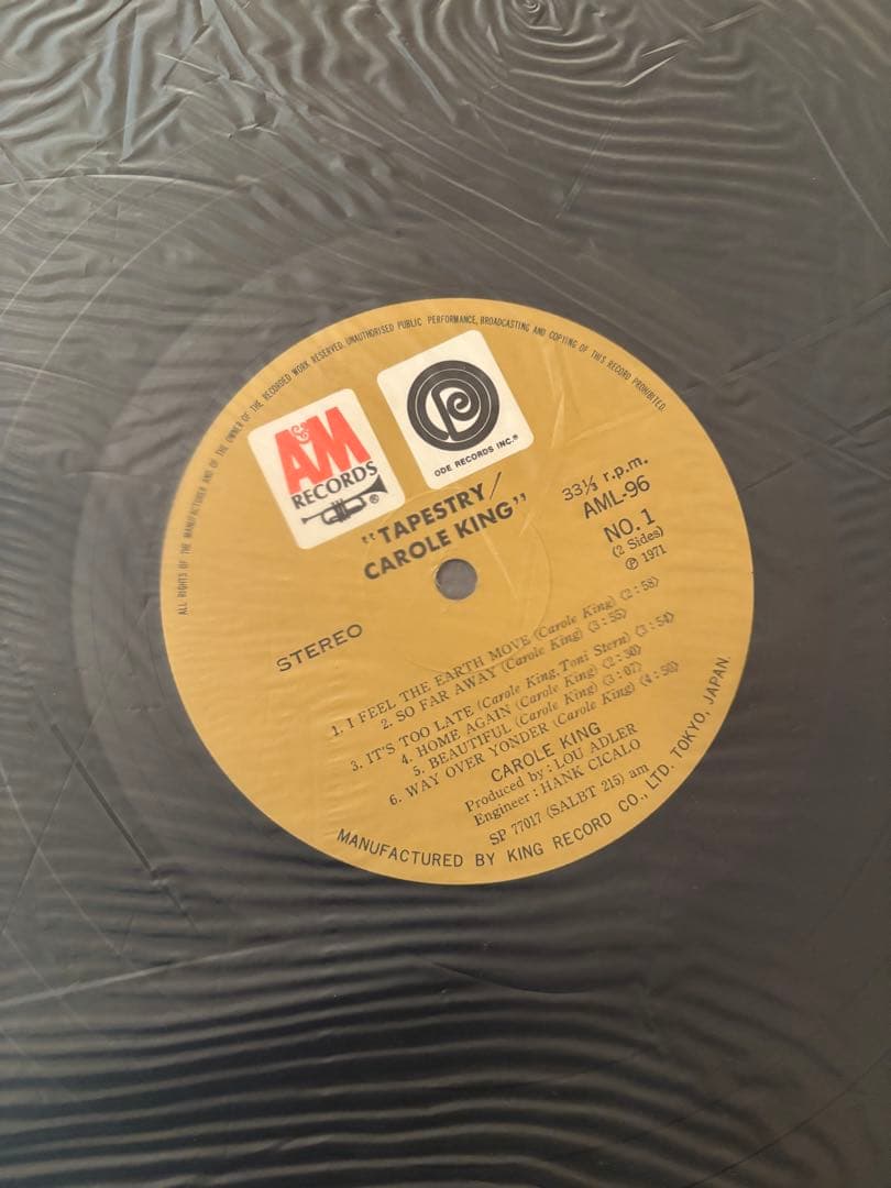 キャロル・キング　LPレコード　CAROL KING