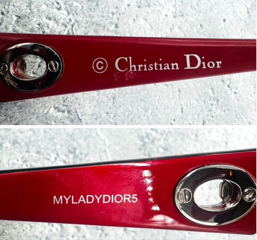 Christian Diorディオール べっ甲サングラス レッド ケース付き