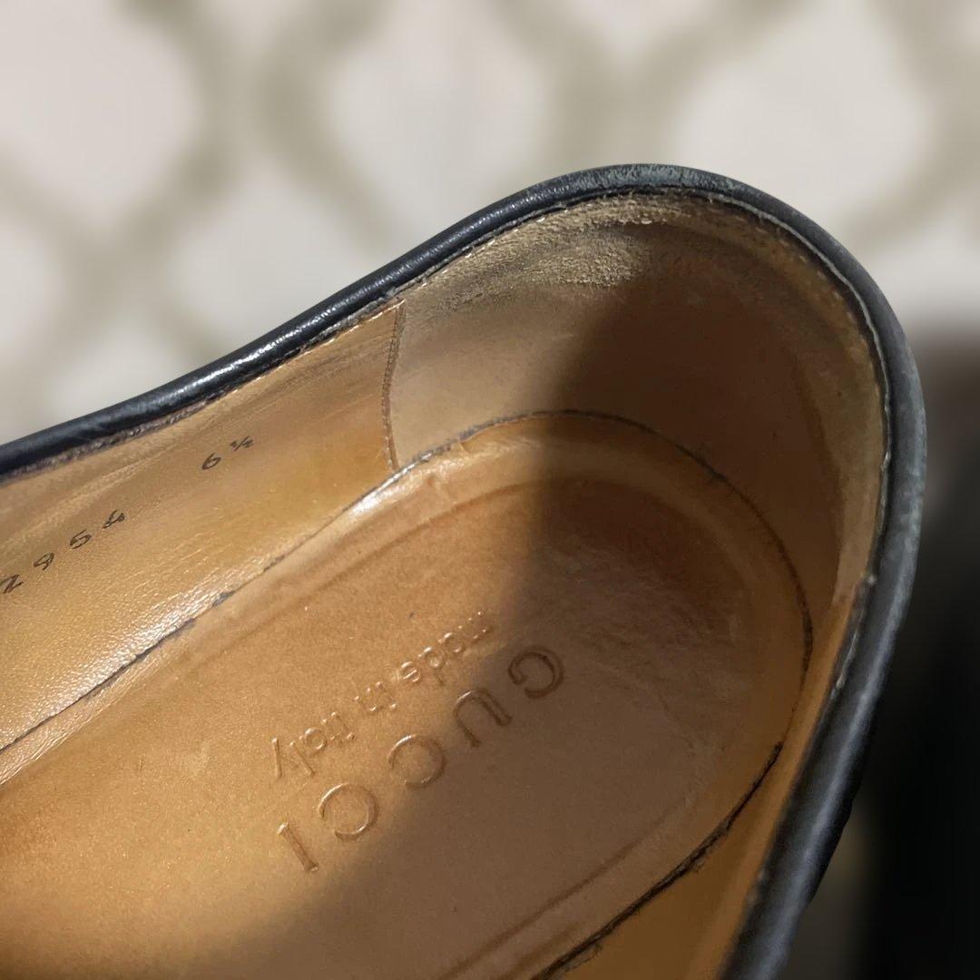 Gucci レザー デッキシューズ 黒61/2