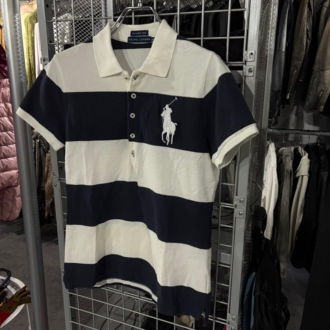 ラルフローレン　ポロシャツ　ビックポニー　Y2K 刺繍　polo ボーダー