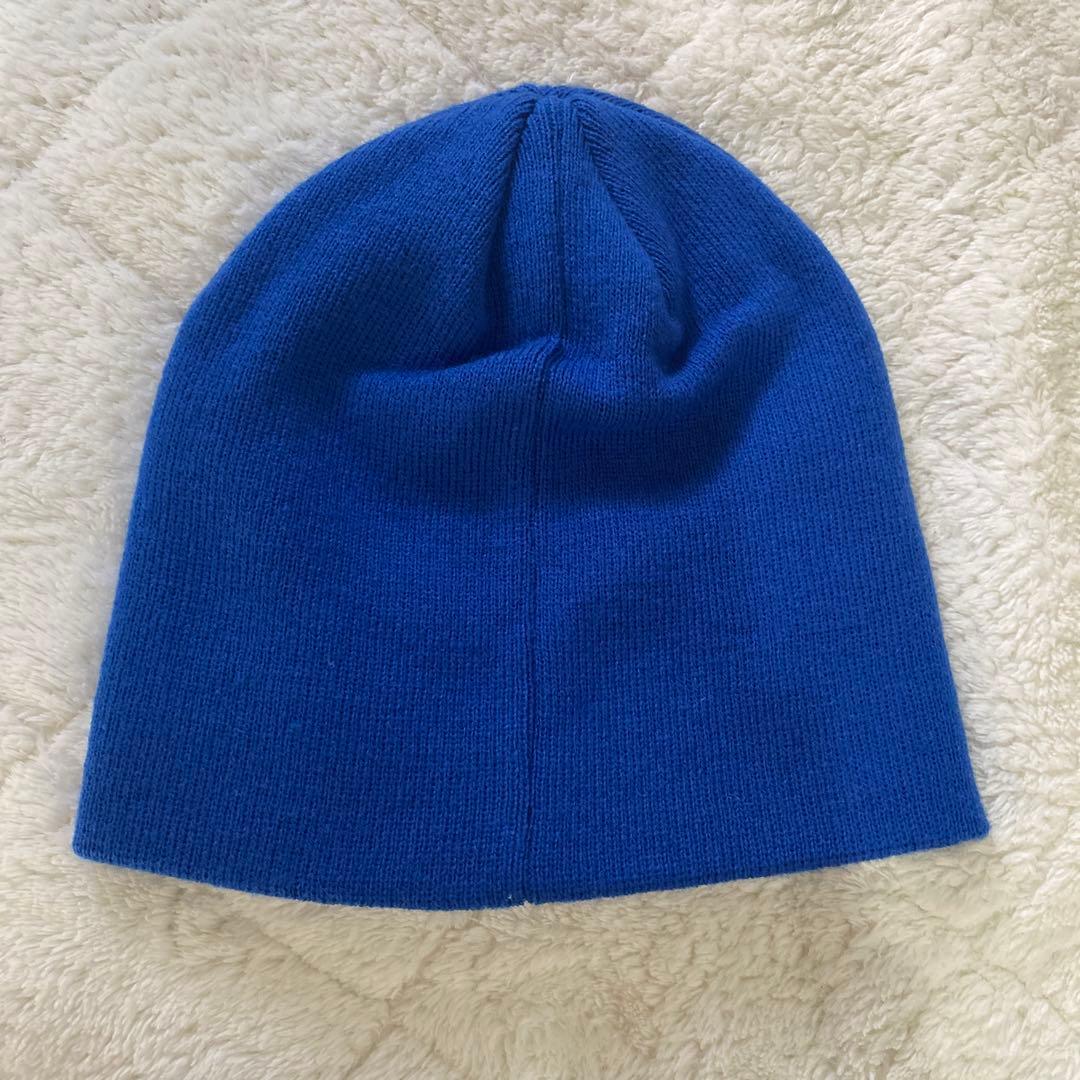 【美品】STUSSY 青　刺繍 ニット帽　ビーニー　星　スチューシー
