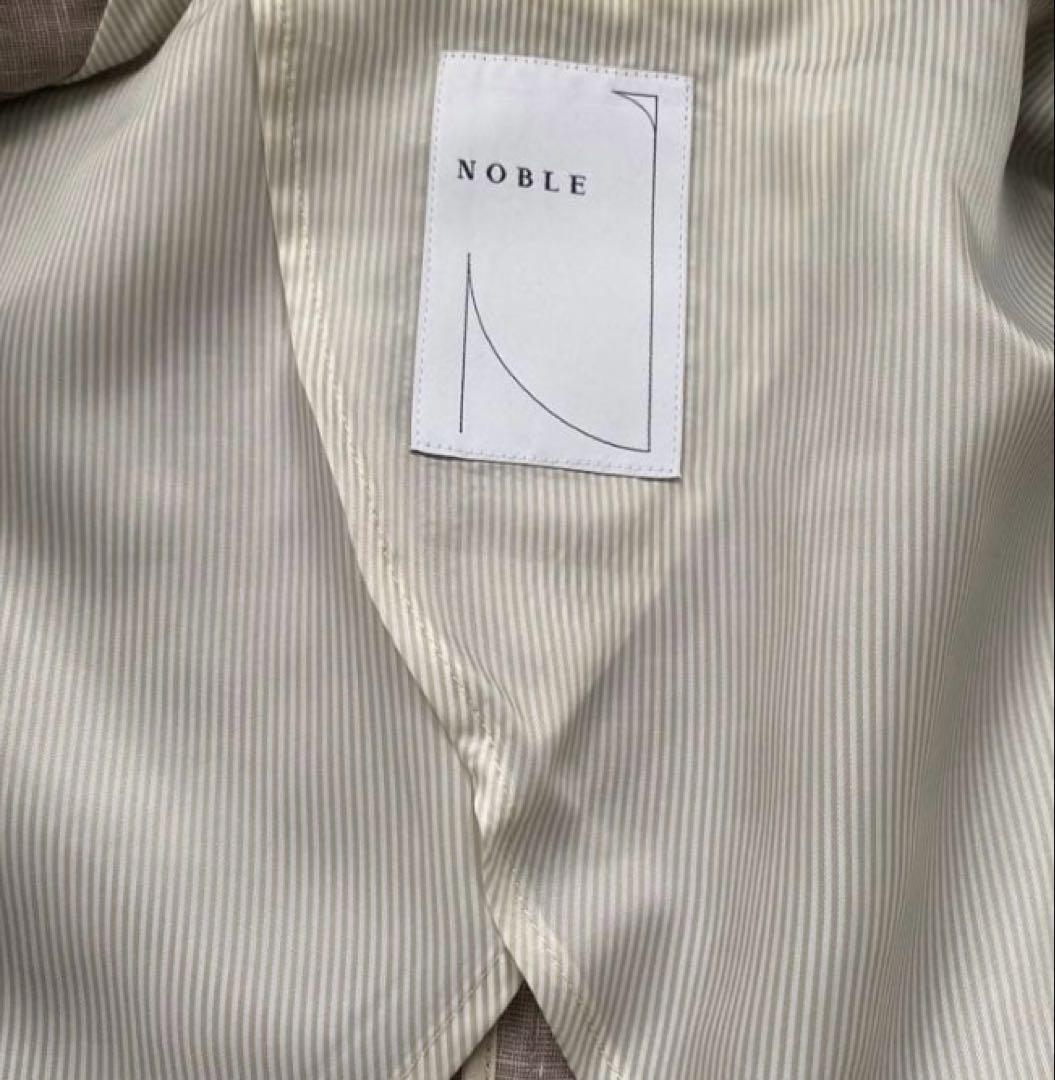 NOBLE★美品★麻ストレッチダブルブレストジャケット
